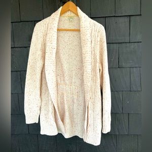 LL Bean open front long sleeve cable cardigan - size large.